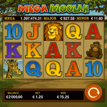 Cazeus - Mega Moolah Slot Game - Microgaming Jackpot